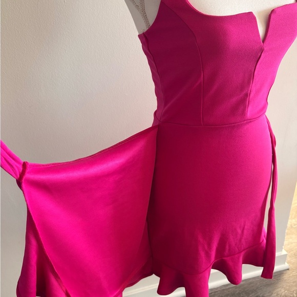 Lulu's Fuchsia Ruffle Mini Dress - Picture 9 of 10